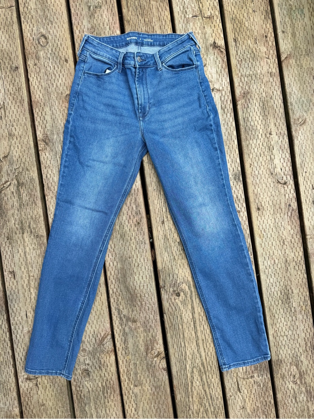 Old Navy Blue High-Rise Wow Straight Jeans